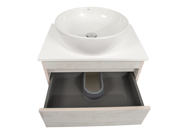 Тумба консольна AQUA RODOS "Shelf" (нордленд) 65 см (1 ящик) зі стільн. Loft-Iron та ум. "One" 46 см (круг) АР000085177