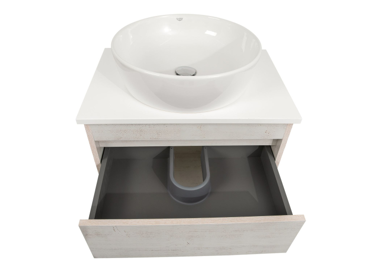 Тумба консольна AQUA RODOS "Shelf" (нордленд) 65 см (1 ящик) зі стільн. Loft-Iron та ум. "One" 46 см (круг) АР000085177