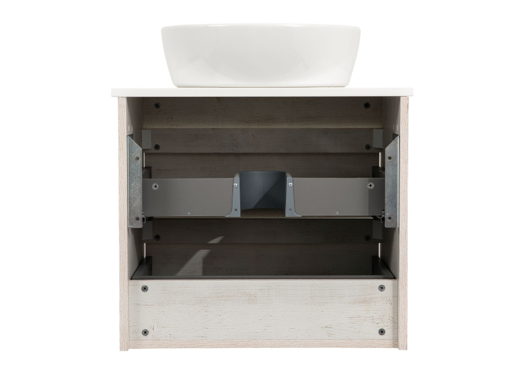 Тумба консольна AQUA RODOS "Shelf" (нордленд) 65 см зі стільн. Loft-Iron та ум. "One" 46 см (круг) АР000085178