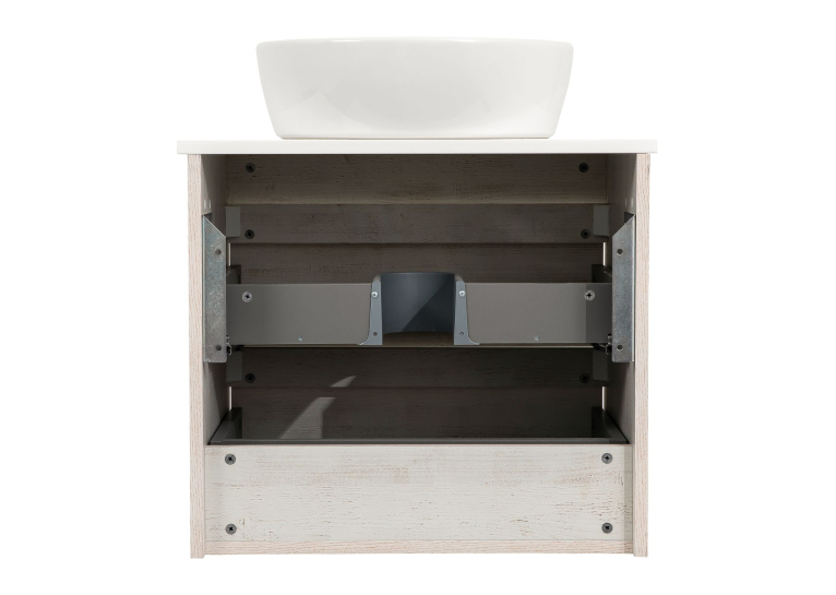 Тумба консольна AQUA RODOS "Shelf" (нордленд) 65 см зі стільн. Loft-Iron та ум. "One" 46 см (круг) АР000085178