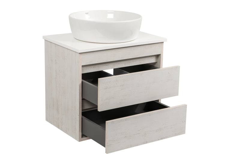 Тумба консольна AQUA RODOS "Shelf" (нордленд) 65 см зі стільн. Loft-Iron та ум. "One" 46 см (круг) АР000085178