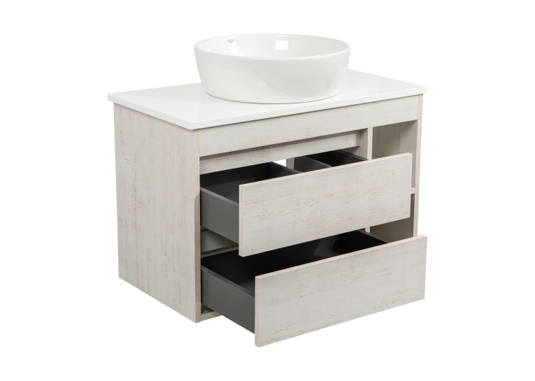 Тумба консольна AQUA RODOS "Shelf" (нордленд) 85 см зі стільн. Loft-Iron та ум. "One" 46 см (круг) АР000085180