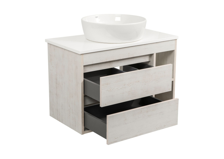 Тумба консольна AQUA RODOS "Shelf" (нордленд) 85 см зі стільн. Loft-Iron та ум. "One" 46 см (круг) АР000085180