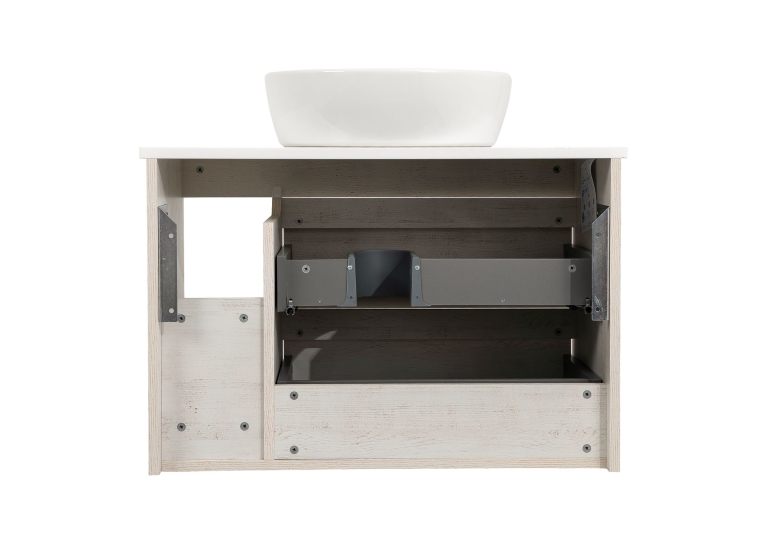 Тумба консольна AQUA RODOS "Shelf" (нордленд) 85 см зі стільн. Loft-Iron та ум. "One" 46 см (круг) АР000085180