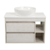 Тумба консольна AQUA RODOS "Shelf" (нордленд) 85 см зі стільн. Loft-Iron та ум. "One" 46 см (круг) АР000085180