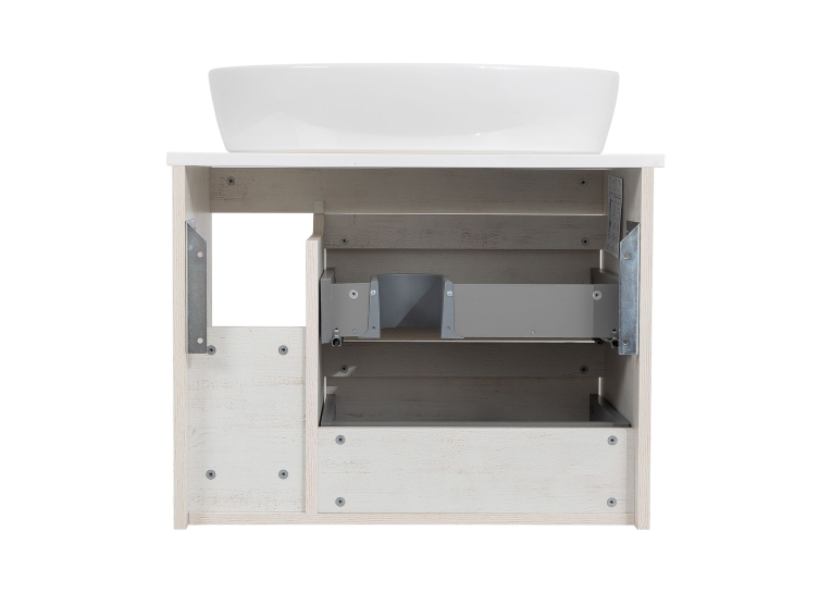 Тумба консольна AQUA RODOS "Shelf" (нордленд) 75 см зі стільн. Loft-Iron та ум. "One" 67 см (овал) АР000085184