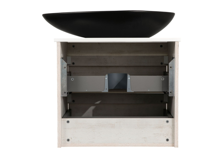 Тумба консольна AQUA RODOS "Shelf" (нордленд) 65 см зі стільн. Loft-Iron та ум. "Olive" 74 см чорний мат АР000085193