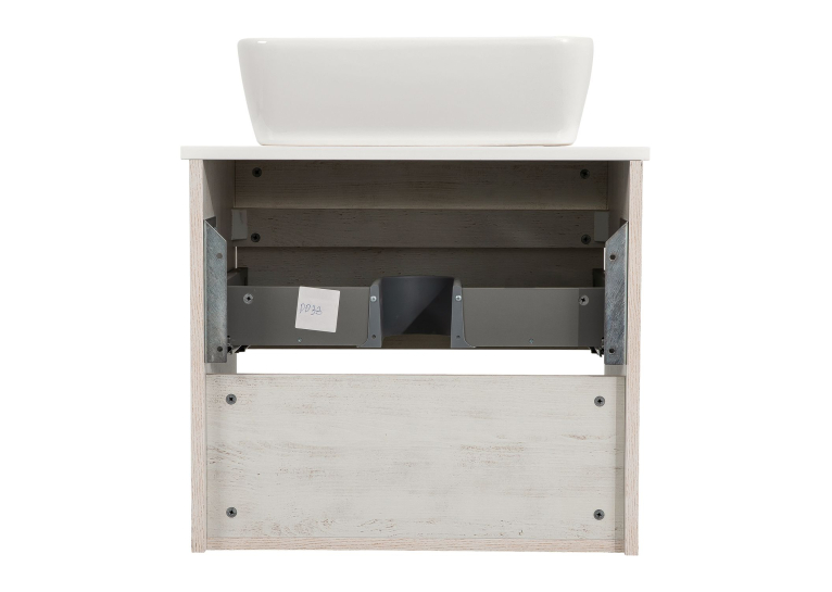 Тумба консольна AQUA RODOS "Shelf" (нордленд) 65 см (1 ящик) зі стільн. Loft-Iron та ум. "One" 46*46 см (квадрат) АР000085187