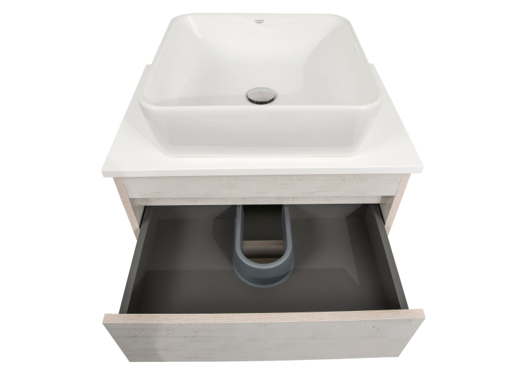 Тумба консольна AQUA RODOS "Shelf" (нордленд) 65 см зі стільн. Loft-Iron та ум. "One" 46*46 см (квадрат) АР000085188