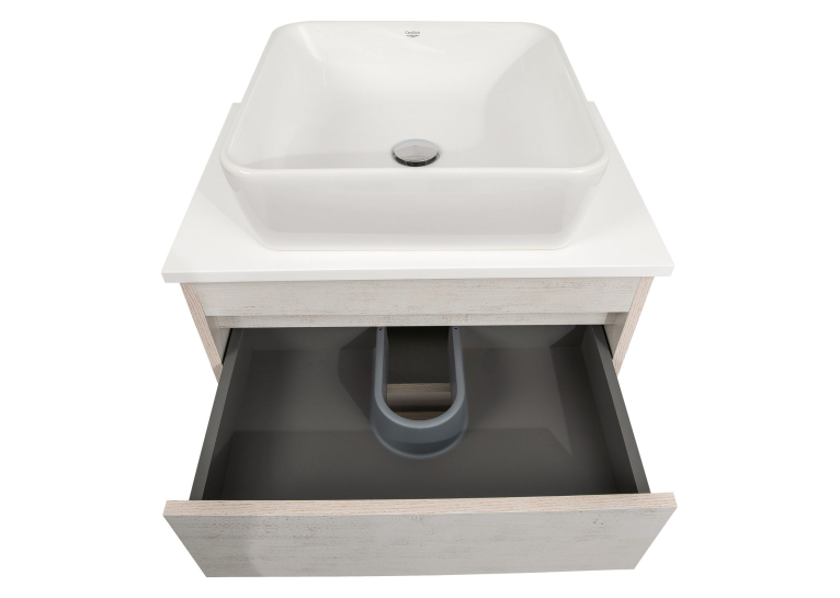 Тумба консольна AQUA RODOS "Shelf" (нордленд) 65 см зі стільн. Loft-Iron та ум. "One" 46*46 см (квадрат) АР000085188