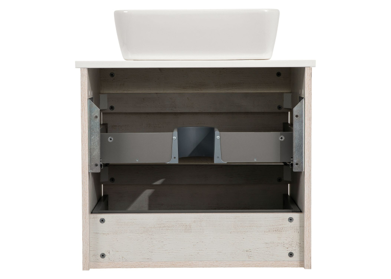 Тумба консольна AQUA RODOS "Shelf" (нордленд) 65 см зі стільн. Loft-Iron та ум. "One" 46*46 см (квадрат) АР000085188