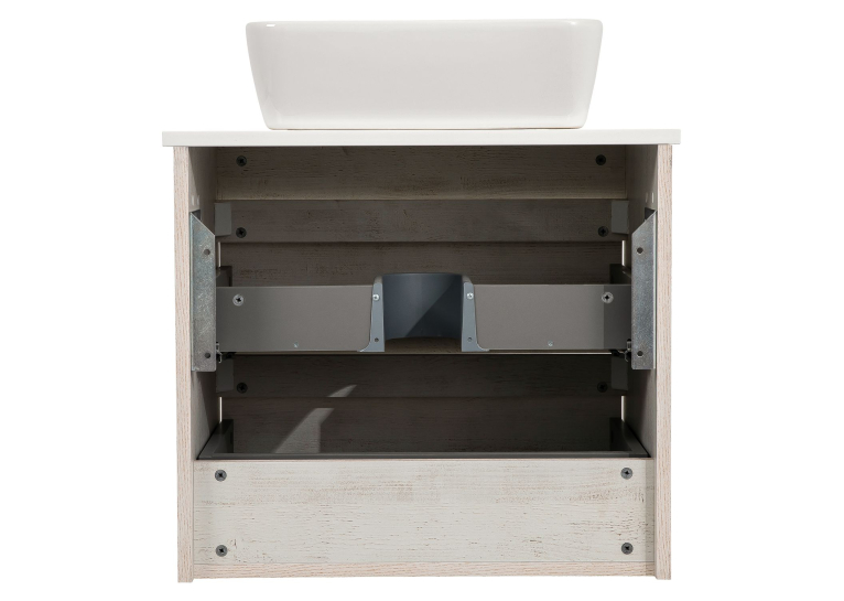 Тумба консольна AQUA RODOS "Shelf" (нордленд) 65 см зі стільн. Loft-Iron та ум. "One" 46*46 см (квадрат) АР000085188