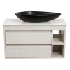 Тумба консольна AQUA RODOS "Shelf" (нордленд) 100 см зі стільн. Loft-Iron та ум. "Olive" 74 см чорний мат АР000085191