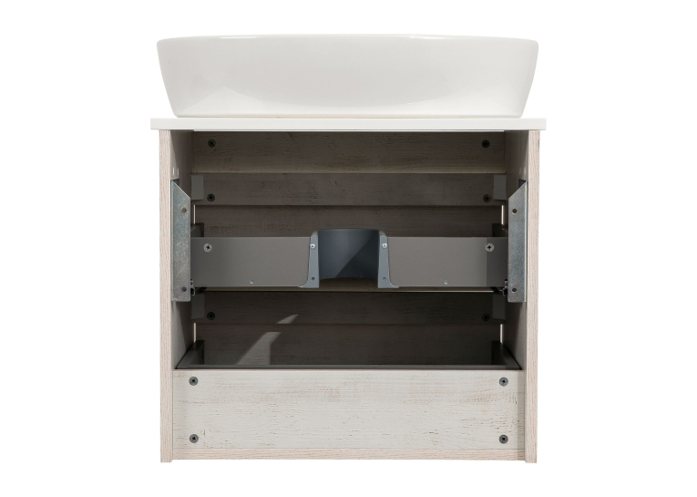 Тумба консольна AQUA RODOS "Shelf" (нордленд) 65 см зі стільн. Loft-Iron та ум. "One" 67 см (овал) АР000085183