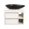 Тумба консольна AQUA RODOS "Shelf" (нордленд) 75 см зі стільн. Loft-Iron та ум. "Olive" 74 см чорний мат АР000085194
