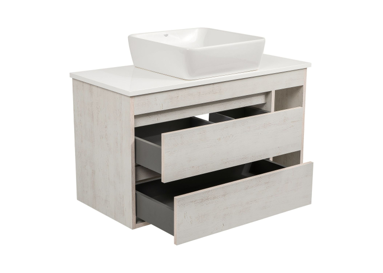 Тумба консольная AQUA RODOS "Shelf" (Нордленд) 100 см со столешн. Loft-Iron и ум. "One" 46*46 см (квадрат) АР000085186