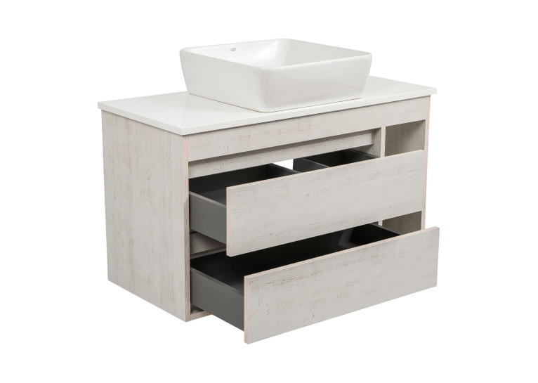 Тумба консольная AQUA RODOS "Shelf" (Нордленд) 100 см со столешн. Loft-Iron и ум. "One" 46*46 см (квадрат) АР000085186