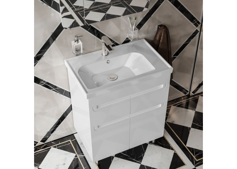 Тумба AQUA RODOS Омега з умивальником Frame 70 см, АР000040340 (Білий)