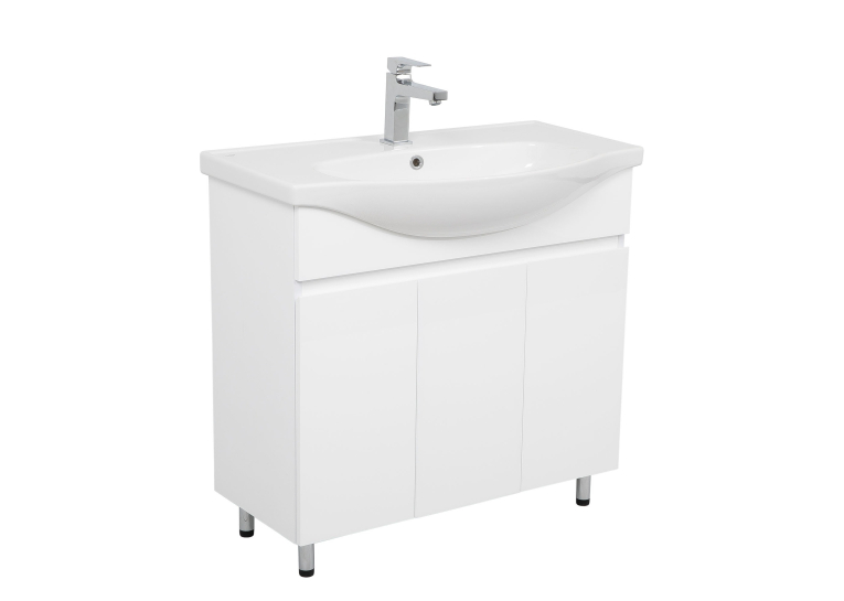 Тумба AQUA RODOS "Uno" (білий глянець) 80 см з умивальником "Lila" АР000084261
