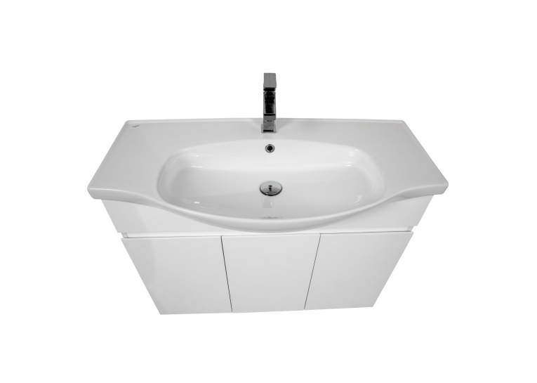 Тумба AQUA RODOS "Uno" (білий глянець) 100 см з умивальником "Lila" АР000084262