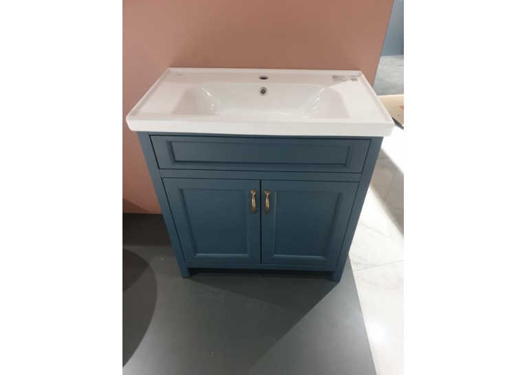 Тумба AQUA RODOS WATERFORD (STIFFKEY-BLUE-MATT) с умывальником 80 см (напольная) АР000093856