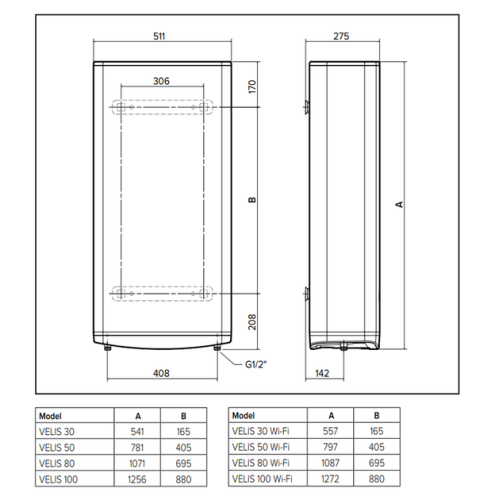 Водонагрівач Ariston Velis Pro 50 EU (3626135)