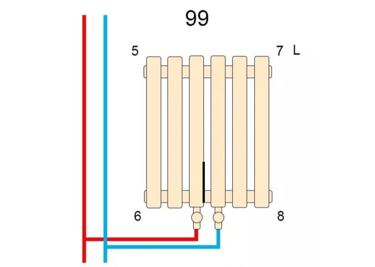 Вертикальний радіатор Betatherm Blende 1 1400*394 (RAL 7024M, підк. №99) B2V 1140/07 7024M 99