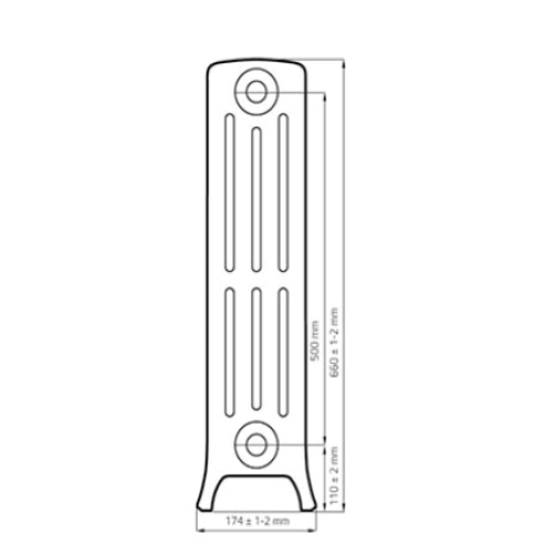 Чугунная ретро батарея отопления WARM WELL Classik 500