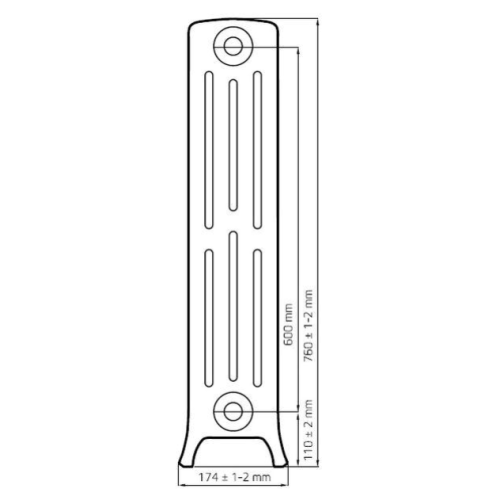 Чугунная ретро батарея отопления WARM WELL Classik 600