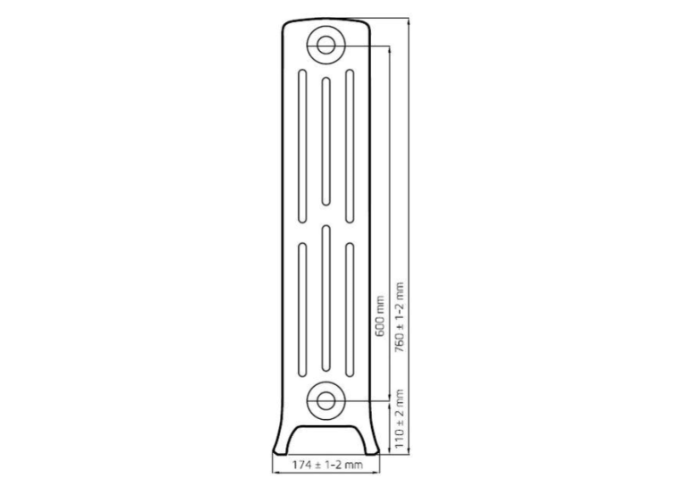 Чавунна ретро батарея опалення WARM WELL Classik 600