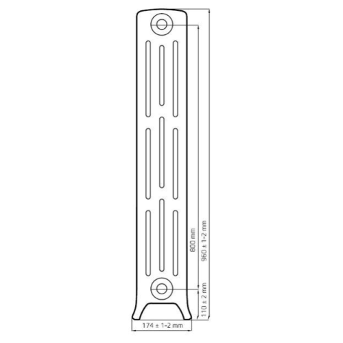 Чугунная ретро батарея отопления WARM WELL Classik 800