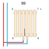 Вертикальний радіатор Betatherm  Elipse 1 1800*445 (Білий RAL9016M, підк. №99) BCV 1180/11 9016M 99