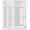 Вертикальний радіатор Betatherm  Elipse 1 1800*445 (Білий RAL9016M, підк. №99) BCV 1180/11 9016M 99