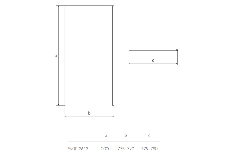 Стінка для душової кабіни Cersanit CREA 80x200 S900-01