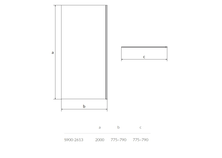Стенка для душевой кабины Cersanit CREA 80x200 S900-01