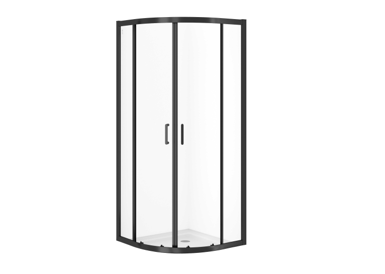 Душова кабіна напівкругла Cersanit ZIP BLACK,прозоре скло 80x80x190 S163-007 