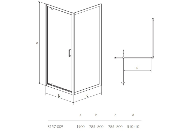 Душова кабіна квадратна Cersanit ARTECO PIVOT 90x90x190 S157-010