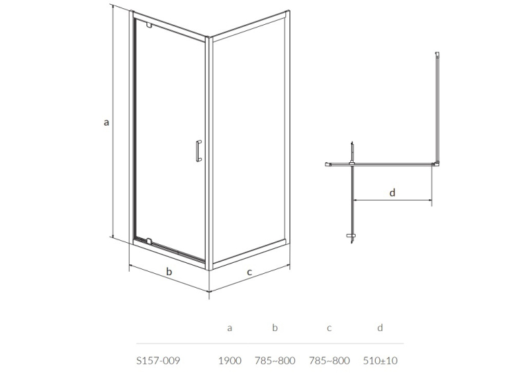 Душова кабіна квадратна Cersanit ARTECO PIVOT 90x90x190 S157-010