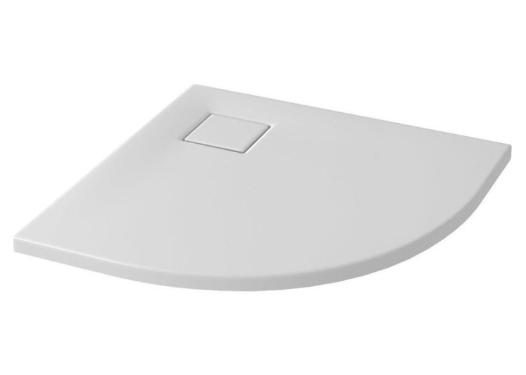 Душовий піддон напівкруглий Cersanit TAKO SLIM 80x4 білий матовий + сифон S932-155