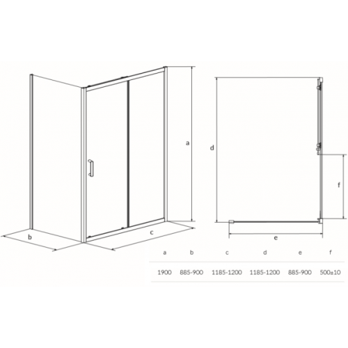 Прямокутна душова кабіна Cersanit ZIP 120x90x190 S154-01