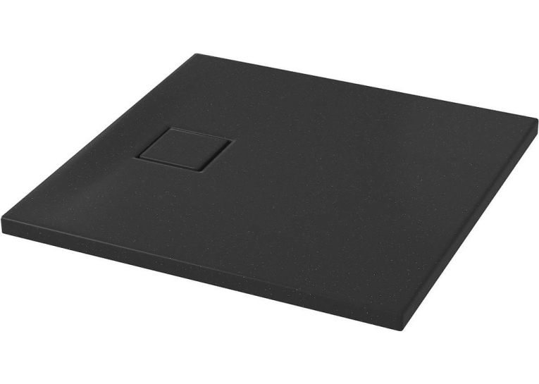 Душовий піддон квадратний Cersanit tako slim 80x80x4 чорний матовий + сифон S932-165 
