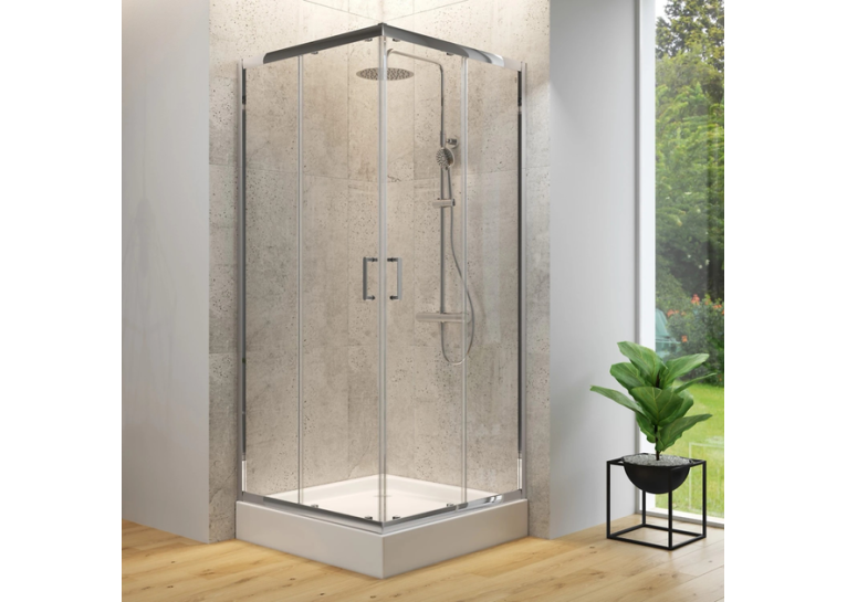 Душова кабіна квадратна CERSANIT BRASCO 80x80x190 Хром S168-005
