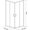 Душова кабіна квадратна CERSANIT BRASCO 80x80x190 Хром S168-005