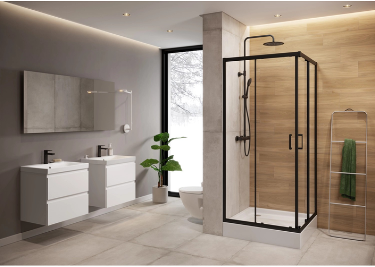 Душова кабіна квадратна CERSANIT BRASCO 90x90x190 Чорний S168-008