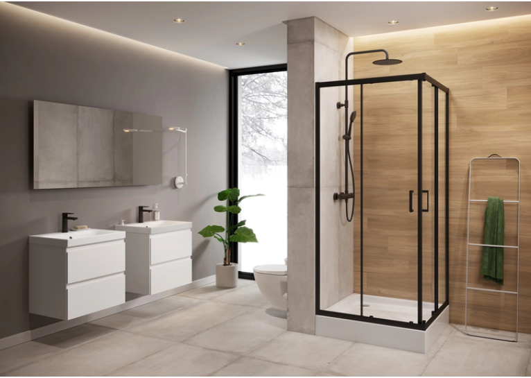 Душова кабіна квадратнаCERSANIT BRASCO 80x80x190 Чорний S168-007