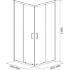 Душова кабіна квадратна CERSANIT BRASCO 90x90x190 Чорний S168-008