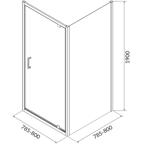 Душова кабіна квадратна Cersanit BRASCO 80x80x190 Хром S168-009