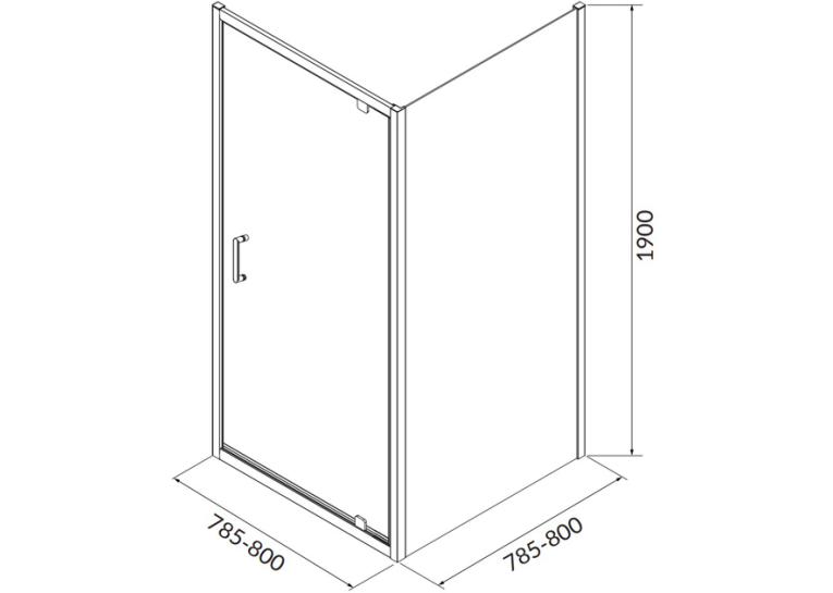 Душевая кабина квадратная Cersanit BRASCO 80x80x190 Хром S168-009