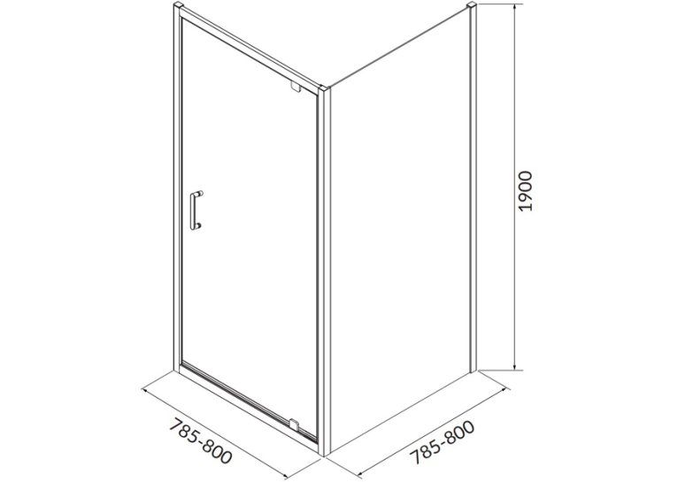 Душова кабіна квадратна Cersanit BRASCO 80x80x190 Хром S168-009