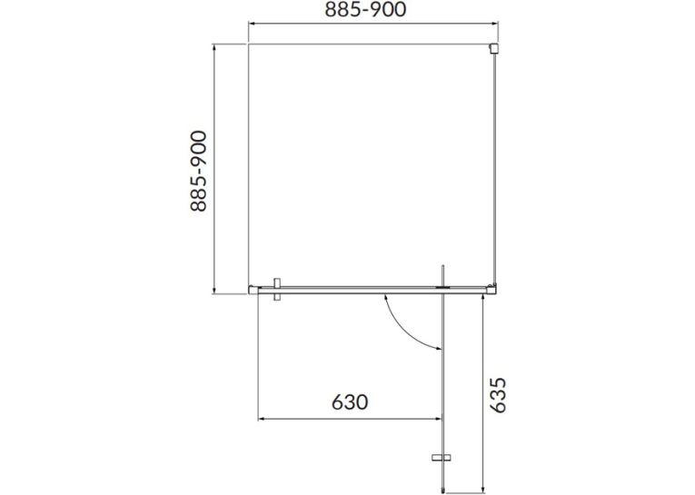 Душова кабіна квадратна Cersanit BRASCO 90x90x190 Хром S168-010